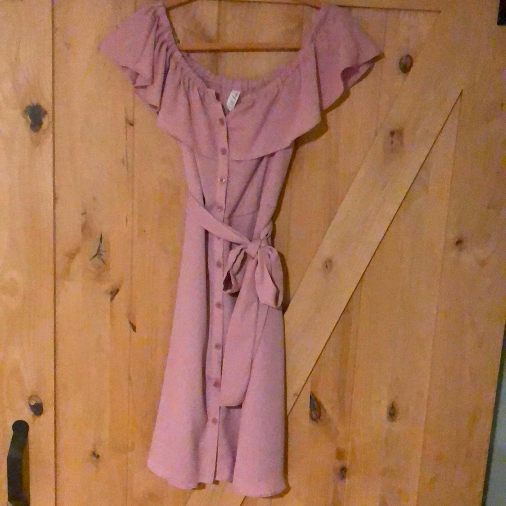 Off The Shoulder Blush Swing Dress